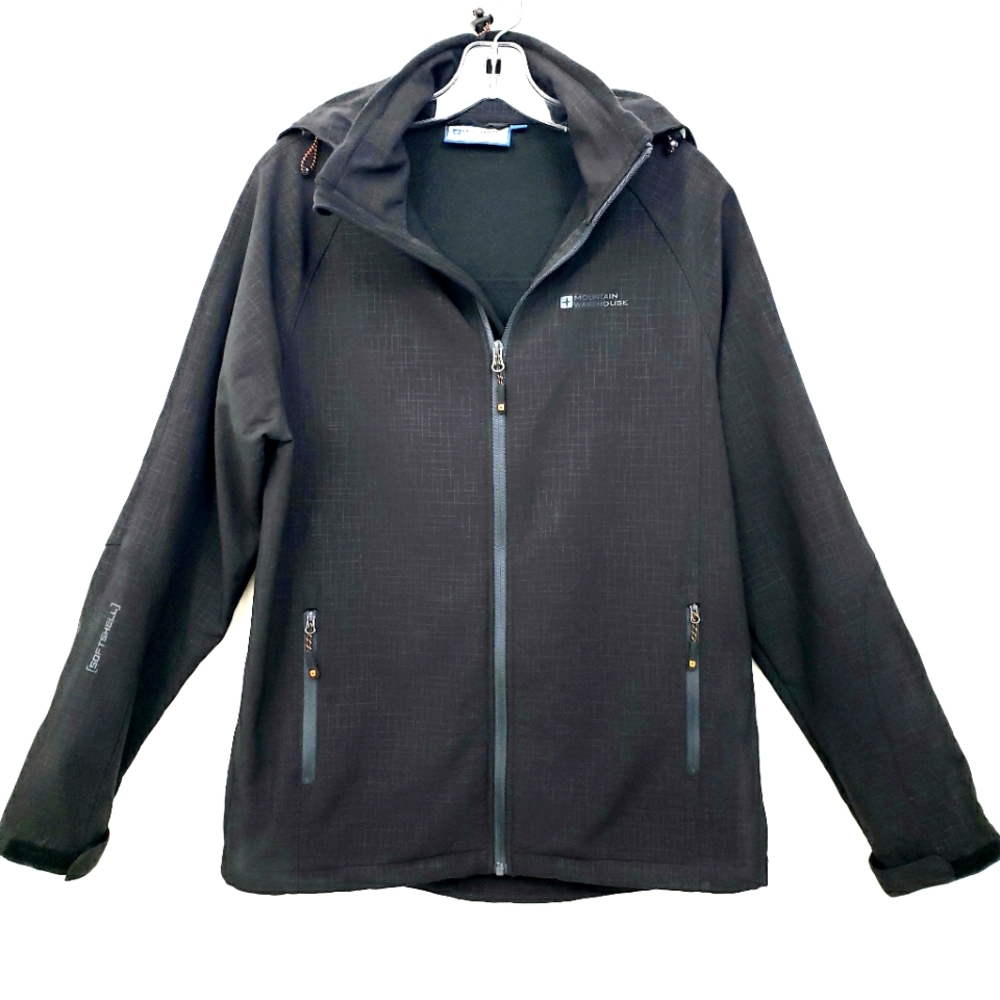 Mountain Warehouse United Kingdom Black Longsleeve Soft Shell Hoodie Jacket